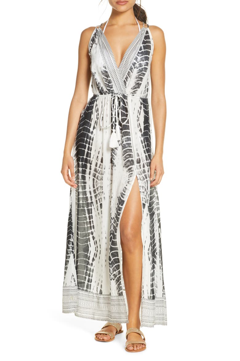 Cover-Up Maxi Dress, Main, color, BLACK/ WHITE
