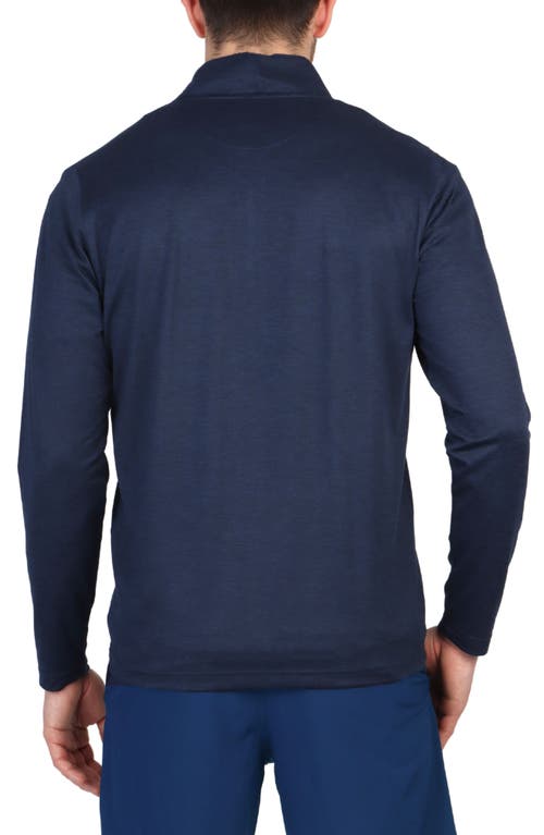 Tailorbyrd Perforated Performance Quarter Zip Golf Pullover In Navy