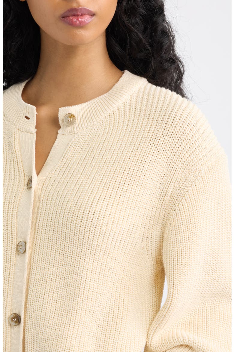 Vienna Rib Button Front Cardigan, Alternate, color, IVORY