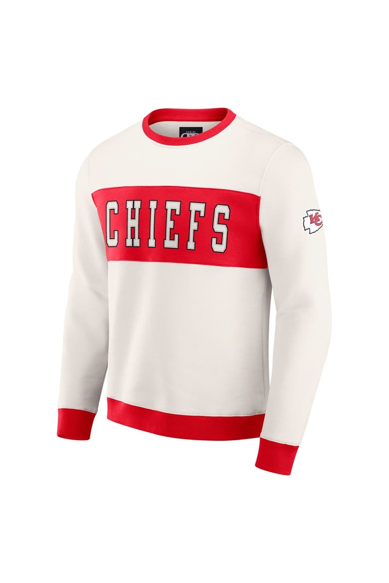Men's Darius Rucker Collection by Fanatics  Cream Kansas City Chiefs Colorblock Pullover Sweatshirt, Alternate, color, Cream