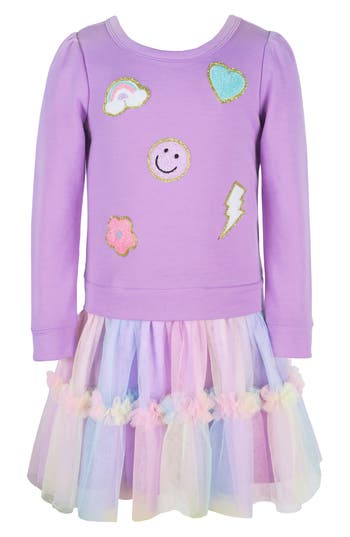 Zunie Kids' Novelty Patch Tutu Dress In Purple