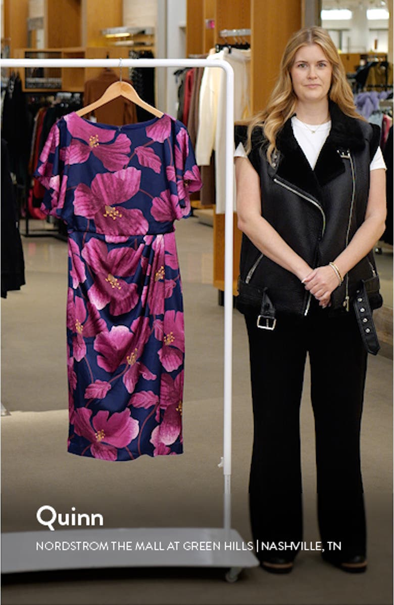 Dolman Sleeve Faux Wrap Dress, sales video thumbnail