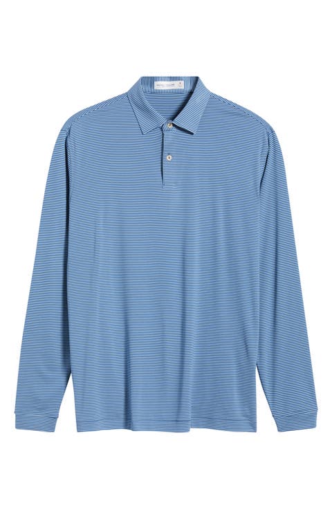 Featherweight Stripe Long Sleeve Performance Polo