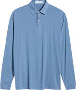 Peter Millar Featherweight Stripe Long Sleeve Performance Polo