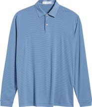 Peter Millar Featherweight Stripe Long Sleeve Performance Polo