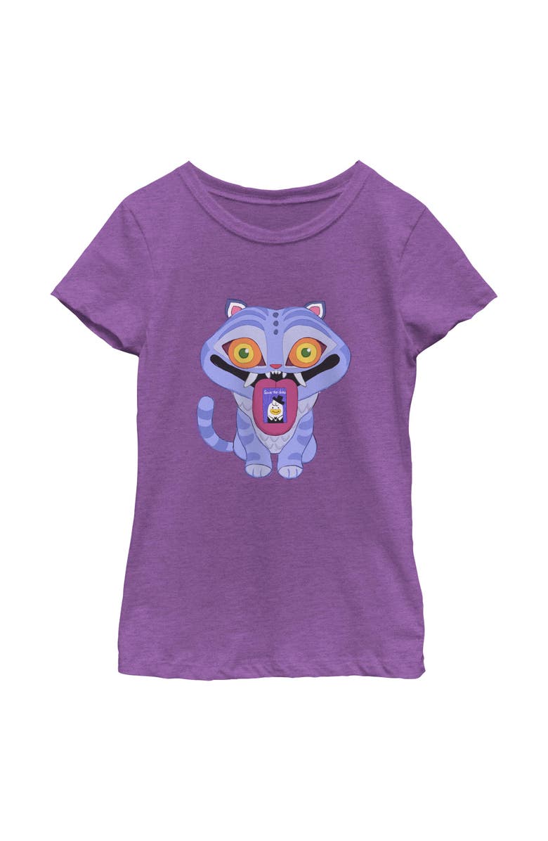 KPop Demon Hunters Girl's KPop Demon Hunters Derpy Save The Date Graphic T-Shirt, Main, color, Purple Berry
