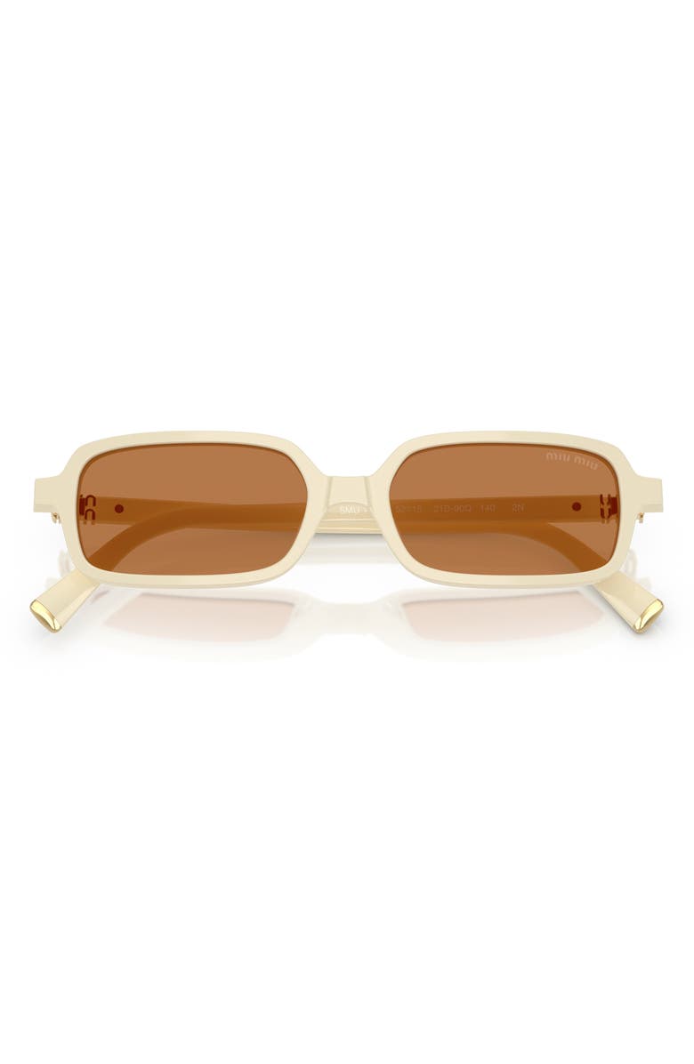 Miu Miu 52mm Rectangular Sunglasses, Alternate, color, Milk/ Brown