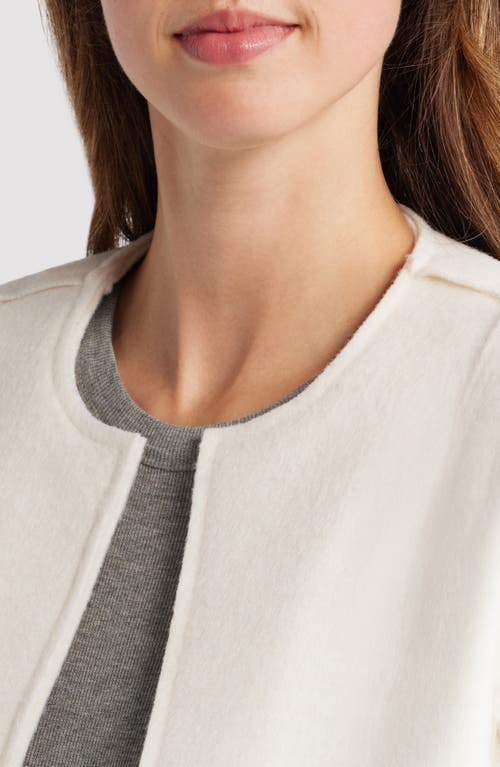 Wit & Wisdom Collarless Crop Jacket In Ivory