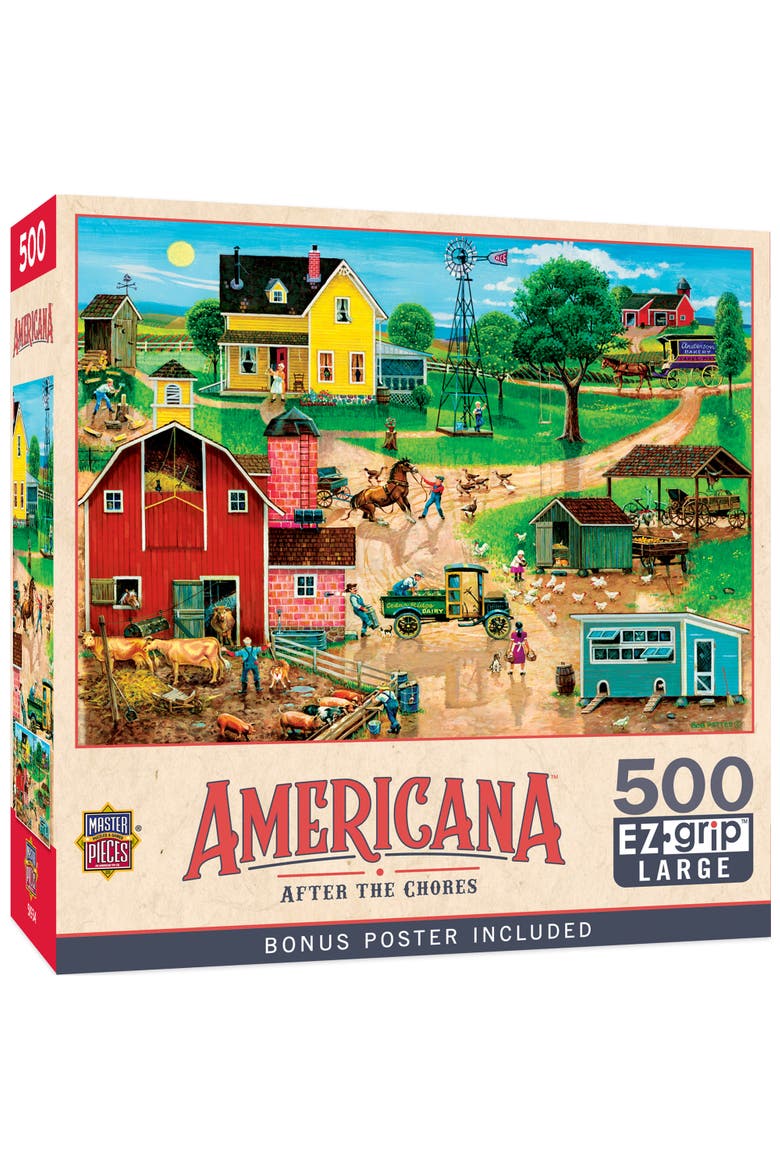 After the Chores 500 Piece Jigsaw Puzzle, Main, color, Multicolor