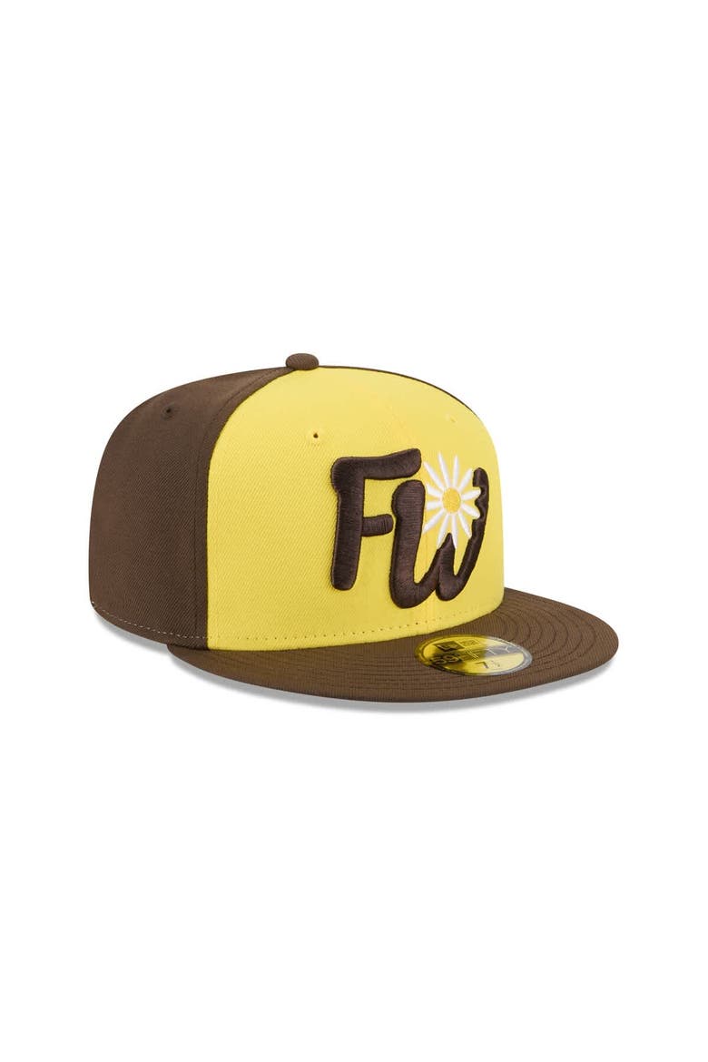 Men's New Era  Yellow Fort Wayne TinCaps Theme Nights 59FIFTY Fitted Hat, Alternate, color, Yellow
