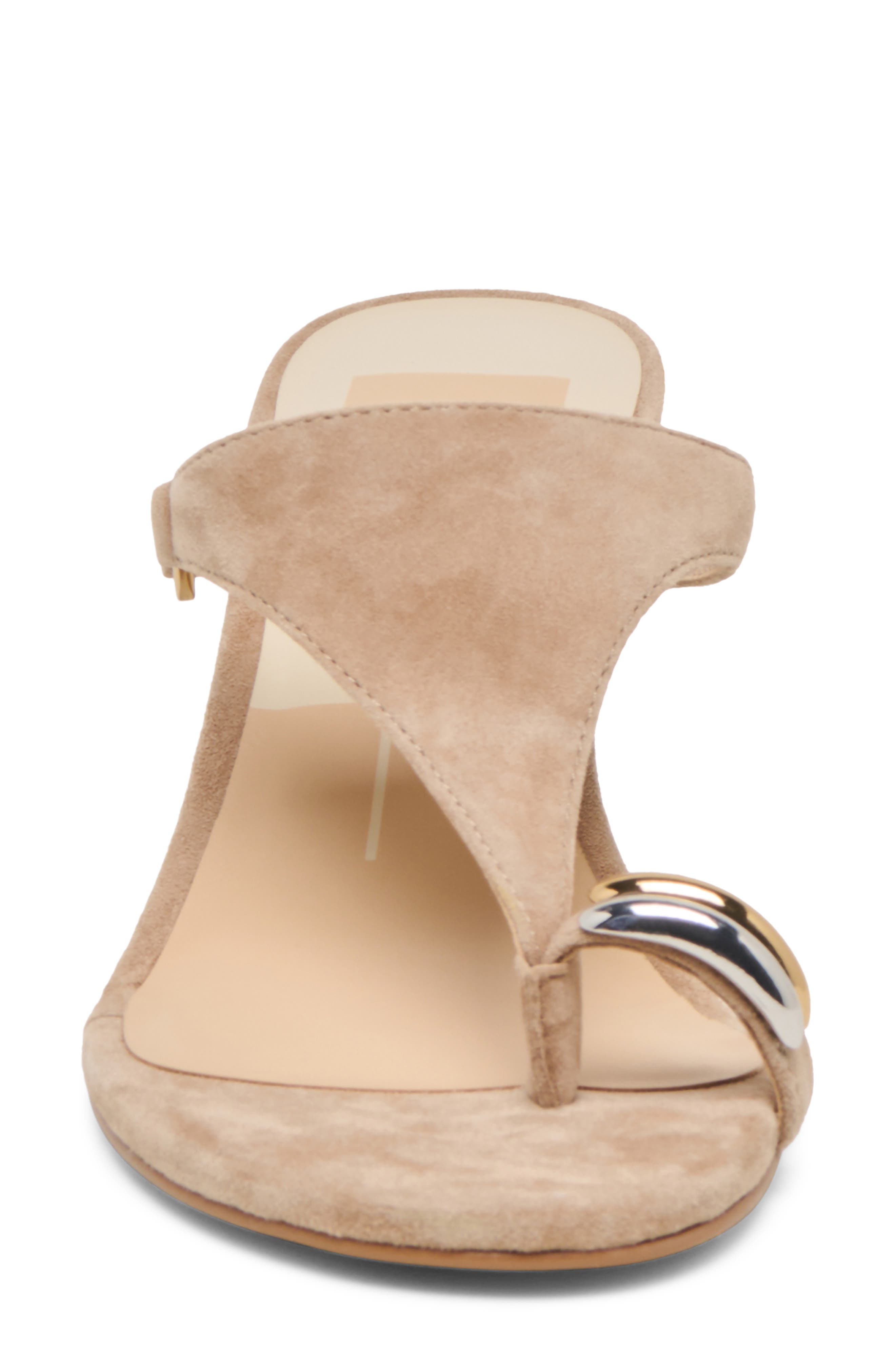 Derrel Toe Loop Sandal, Alternate, color, CAMEL SUEDE