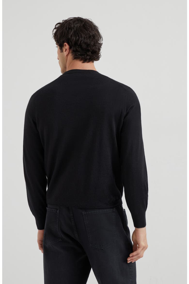 Cashmere and silk sweater, Alternate, color, Black