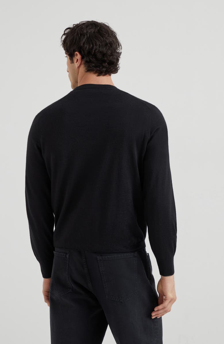 Brunello Cucinelli Cashmere and silk sweater, Alternate, color, Black