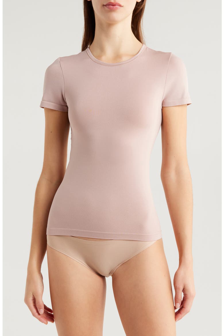 Seamless Layering Tee, Main, color, PINK FAWN
