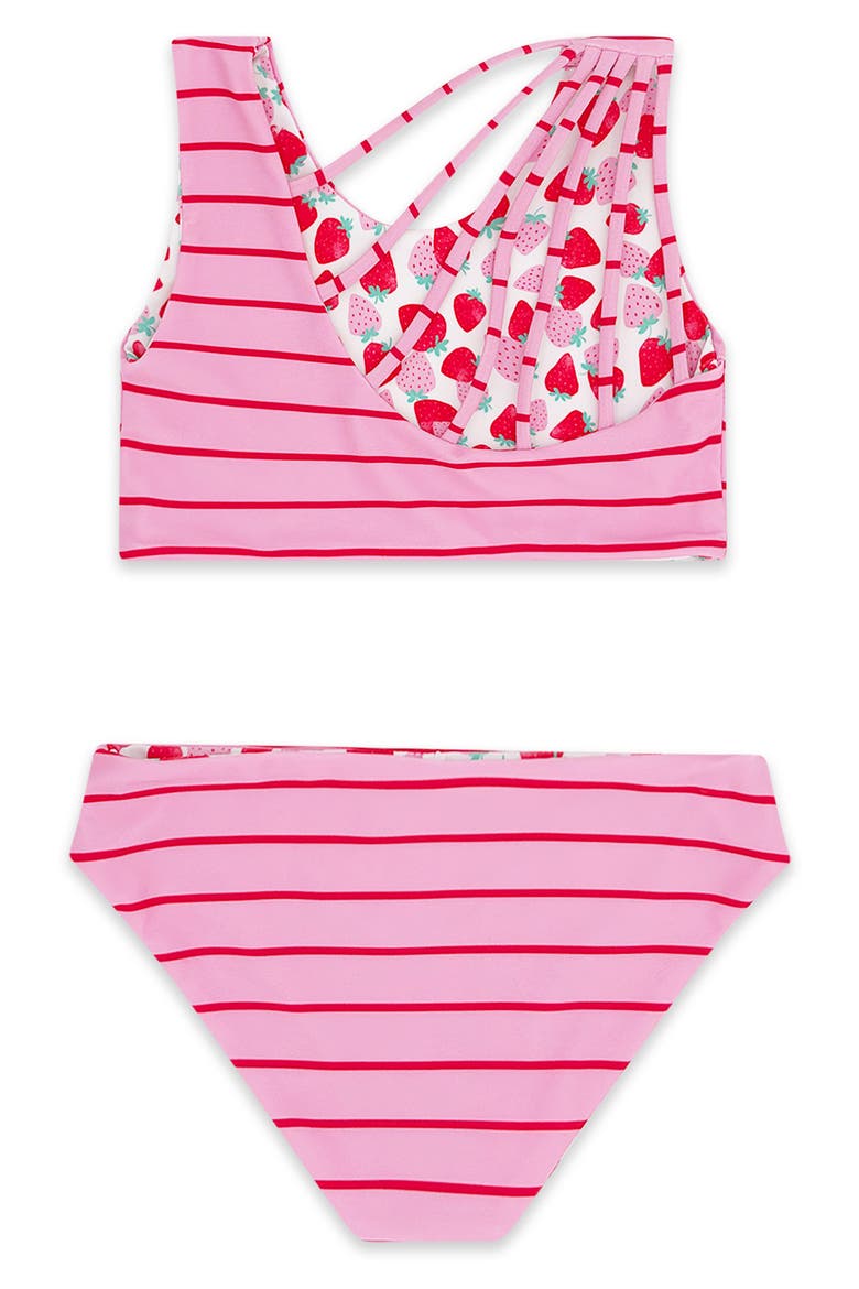 Kids' Summer Sun Reversible Two-Piece Swimsuit, Alternate, color, PINK MULTI