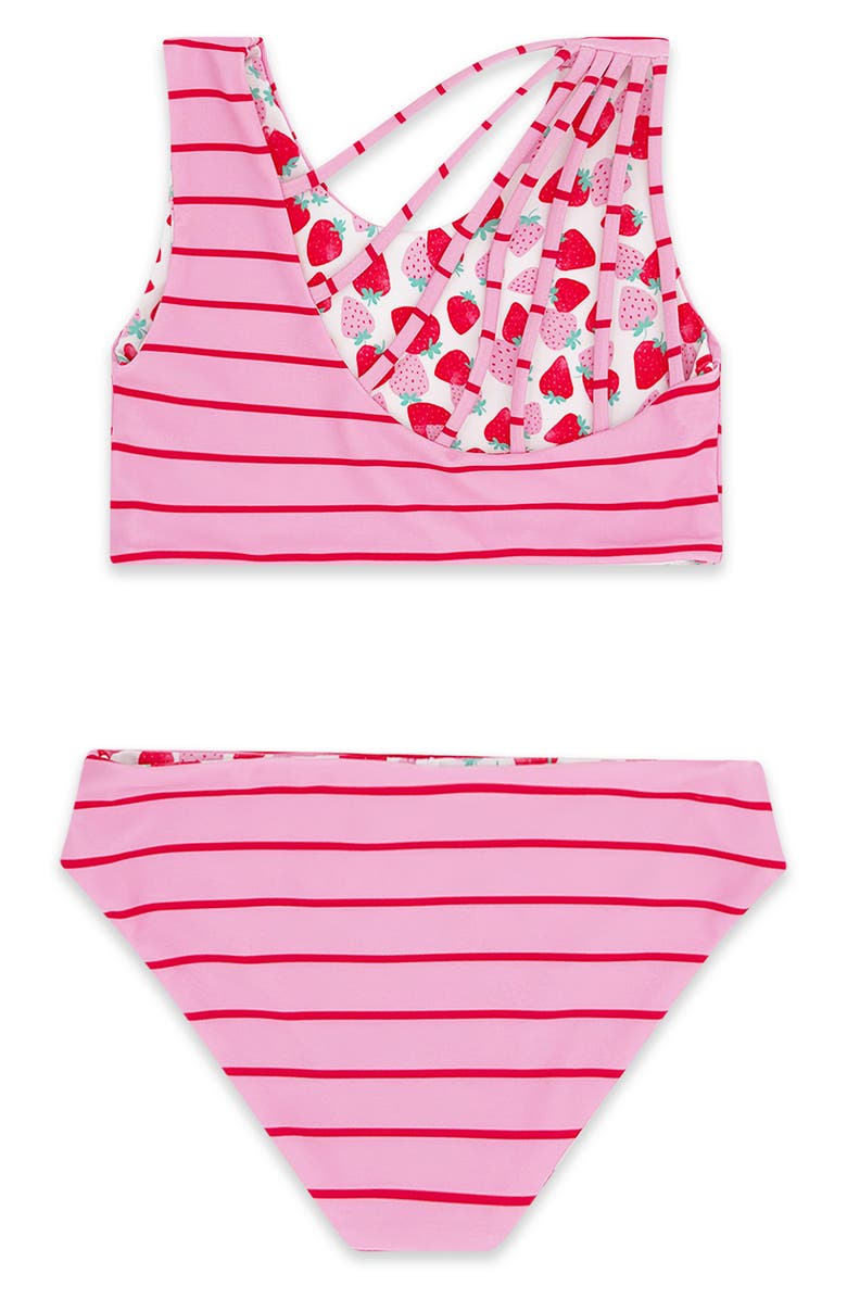 Feather 4 Arrow Kids' Summer Sun Reversible Two-Piece Swimsuit, Alternate, color, Pink Multi