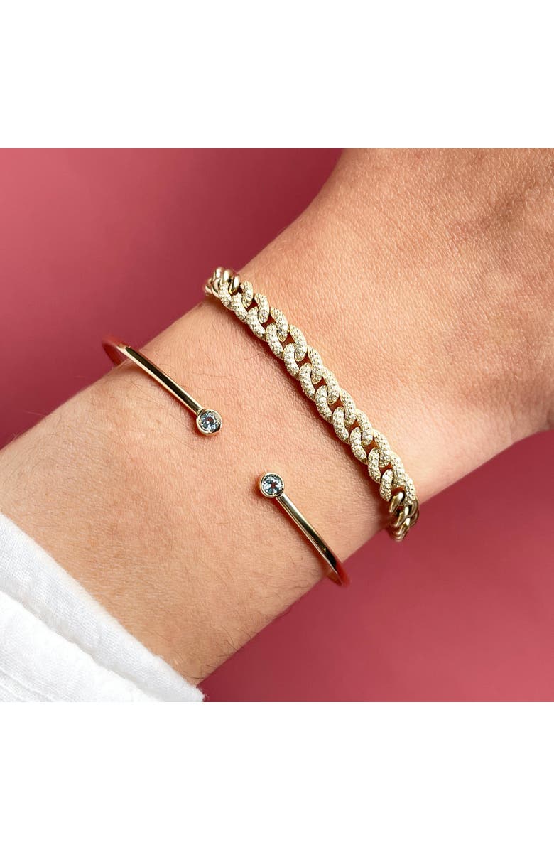 The Lovery Fine Jewelry Blue Topaz Open Cuff Bangle, Alternate, color, Blue Topaz