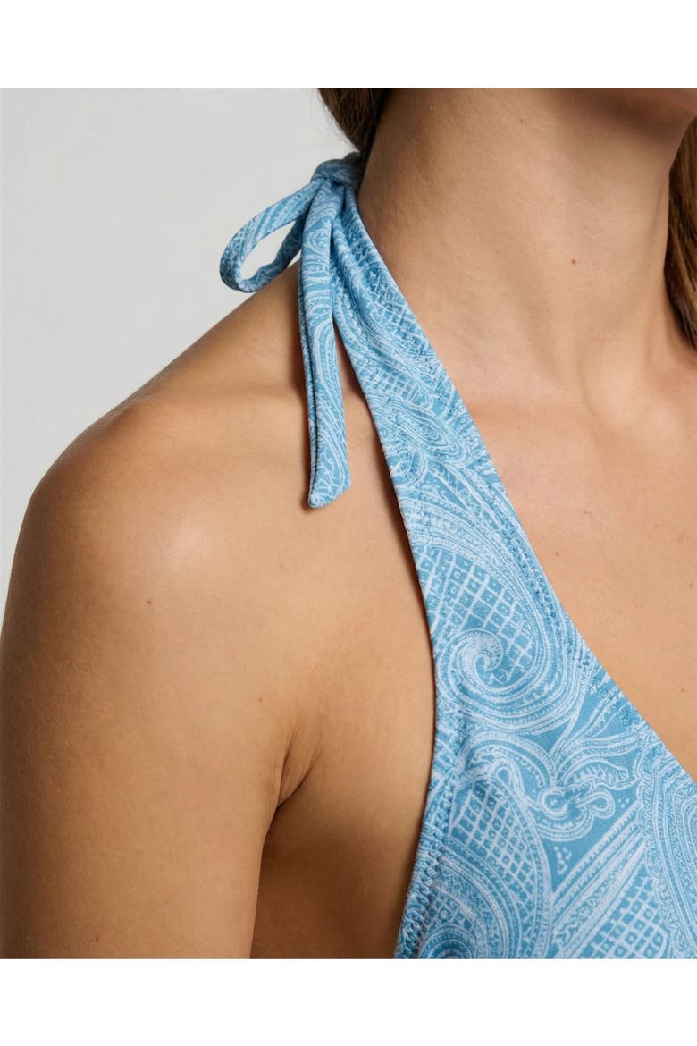 Crochet Paisley Womens Bikini Top, Alternate, color, Crochet Paisley Teal
