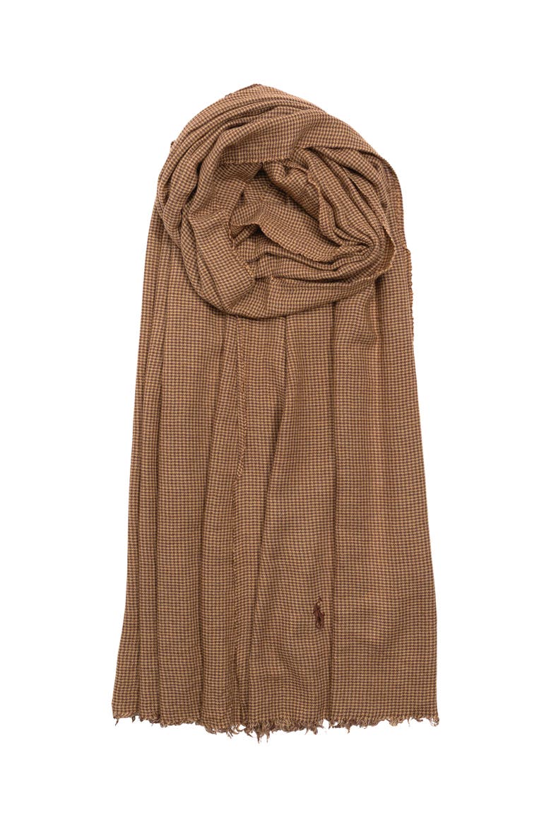 Rumpled Lightweight Menswear Scarf, Main, color, Camel/Brown