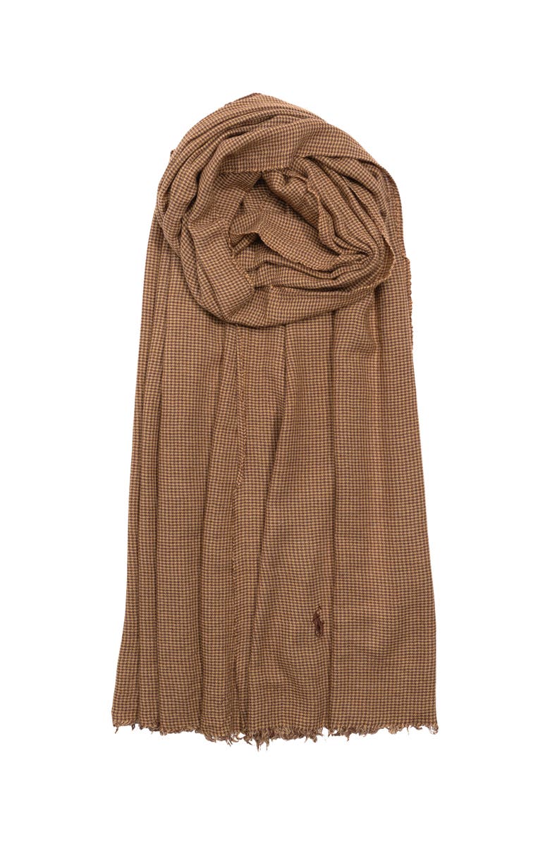 Polo Ralph Lauren Rumpled Lightweight Menswear Scarf, Main, color, Camel/Brown