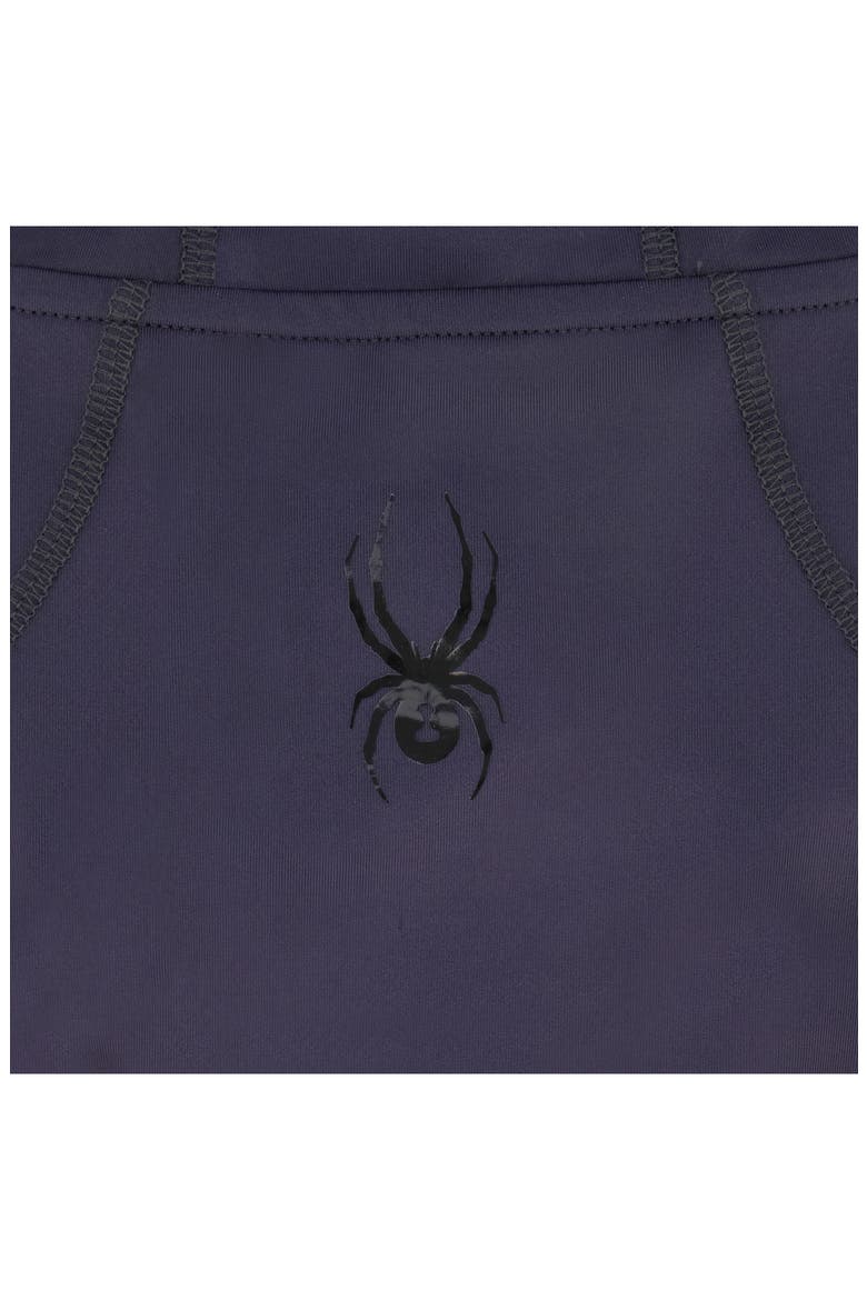 Textured Piecing Long Sleeve Hooded Rashguard, Alternate, color, EBONY