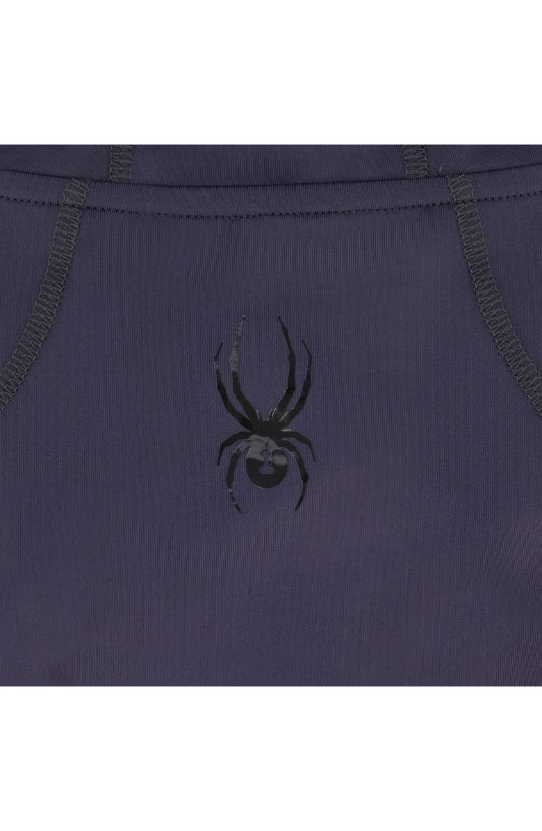 Spyder Textured Piecing Long Sleeve Hooded Rashguard, Alternate, color, Ebony