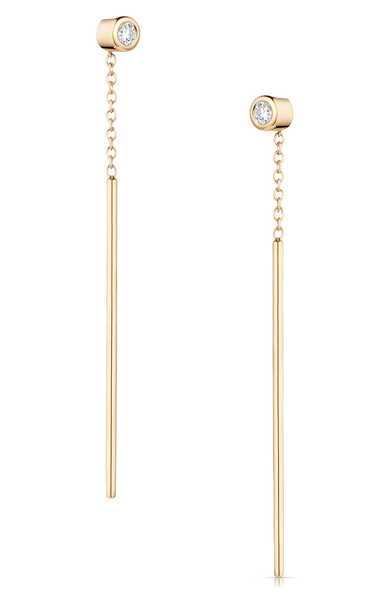Thatch Marlo Cubic Zirconia Threader Earrings In 14k Gold Plated