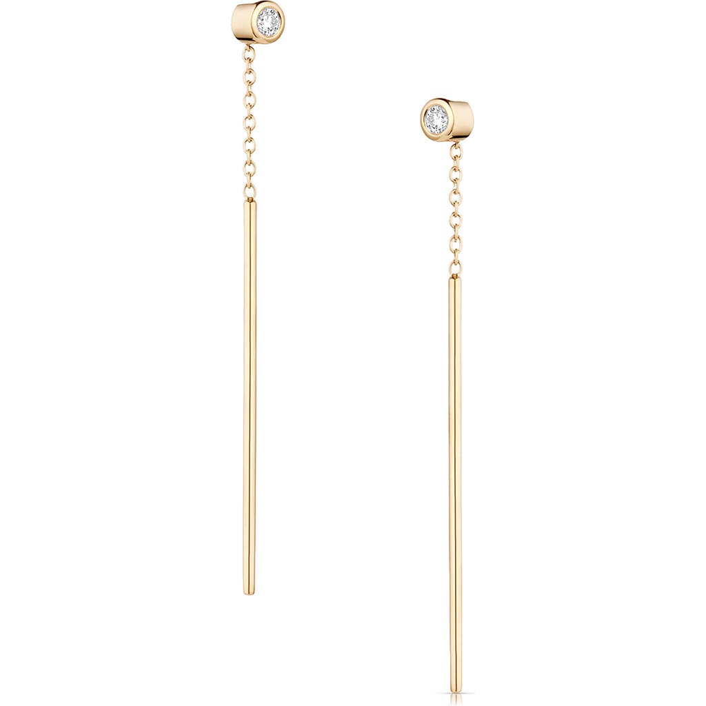 Thatch Marlo Cubic Zirconia Threader Earrings In 14k Gold Plated