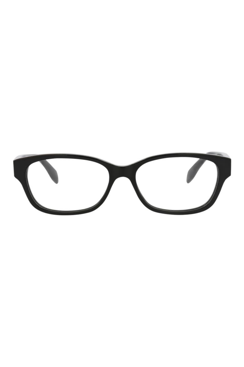 52mm Cat Eye Optical Glasses, Main, color, BLACK BLACK TRANSPARENT