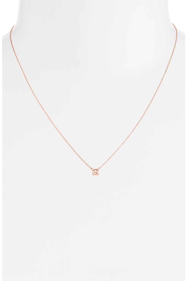 Square Diamond Pendant Necklace, Alternate, color, ROSE GOLD/ DIAMOND