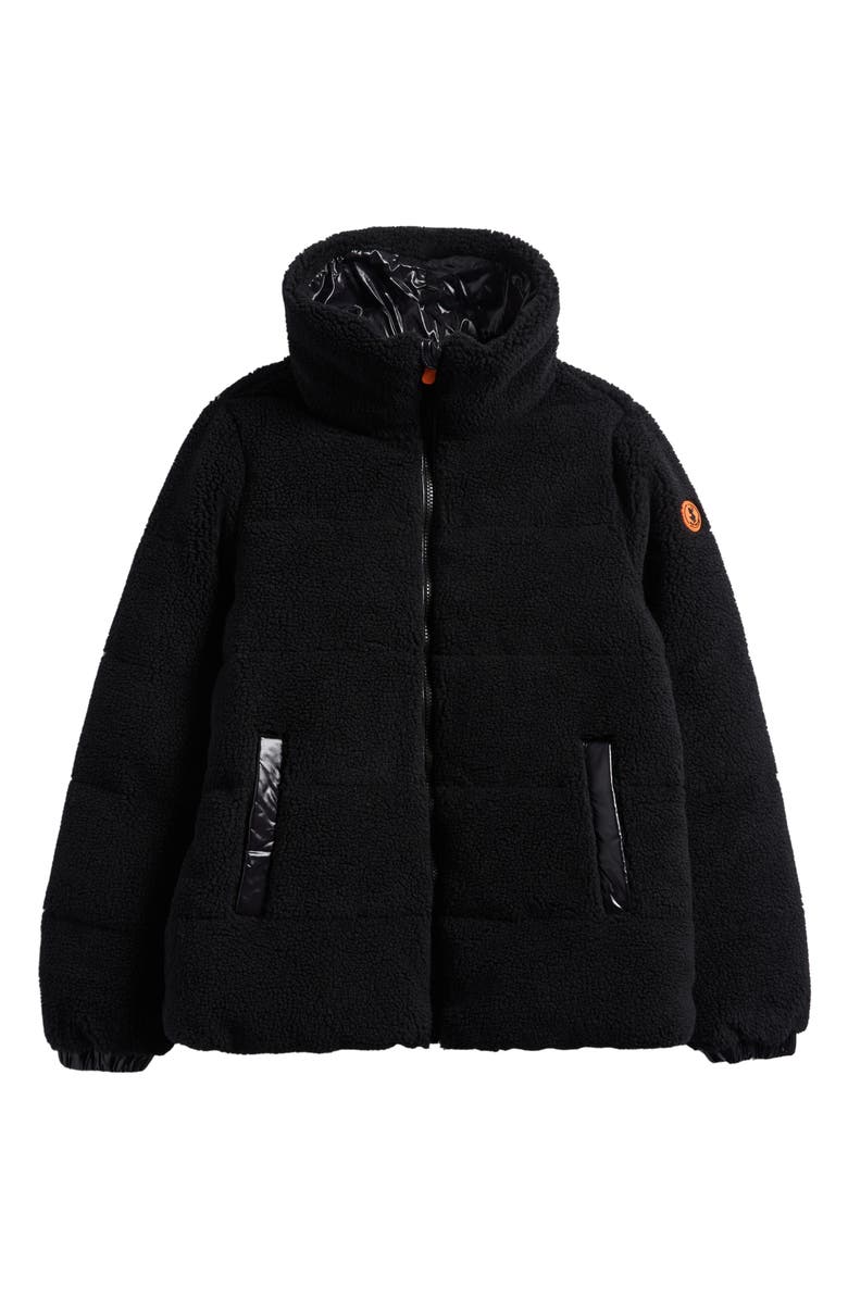 Save The Duck Kids' Onis Faux Shearling Puffer Jacket, Main, color, Black