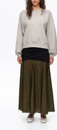 BIMBA Y LOLA Mixed-Fabric A-Line Midi Skirt
