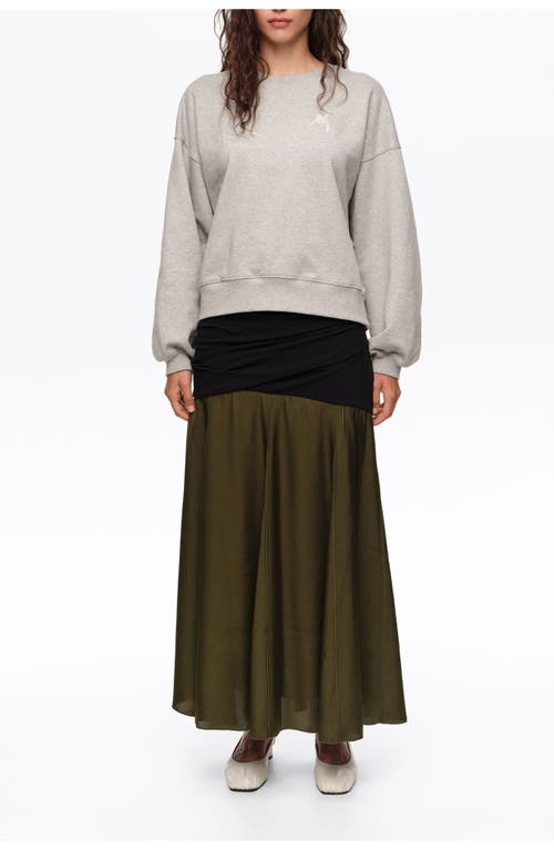 Bimba Y Lola Mixed-fabric A-line Midi Skirt In Black