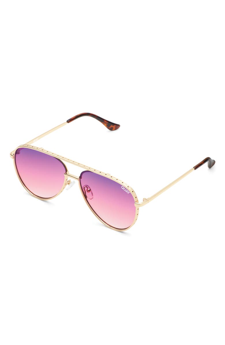 QUAY Gold Aviator Sunglasses – 52mm – Starry Eyed - New HIGH KEY Wire Frame Aviator Sunglasses – QUAY main image 3
