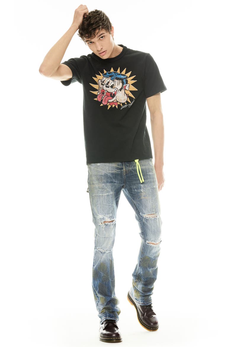 Lucky Bastard Cotton Graphic T-Shirt, Alternate, color, BLACK