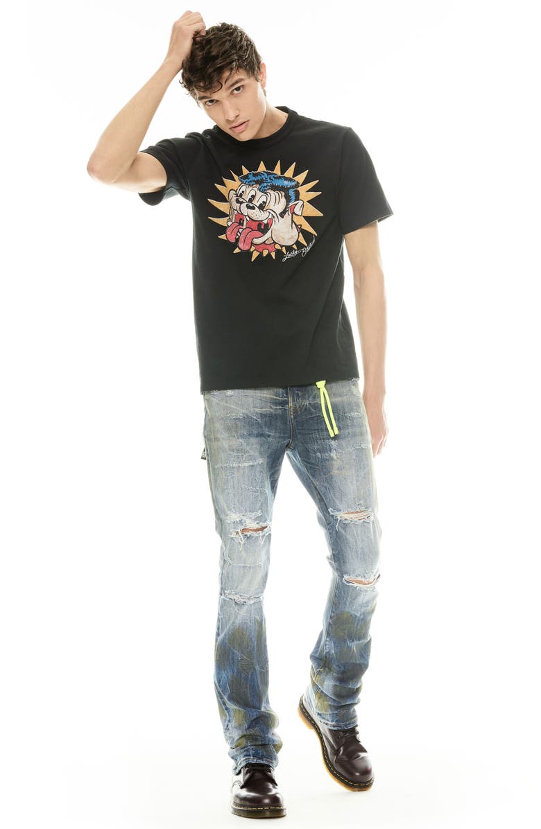 Cult of Individuality Lucky Bastard Cotton Graphic T-Shirt, Alternate, color, Black