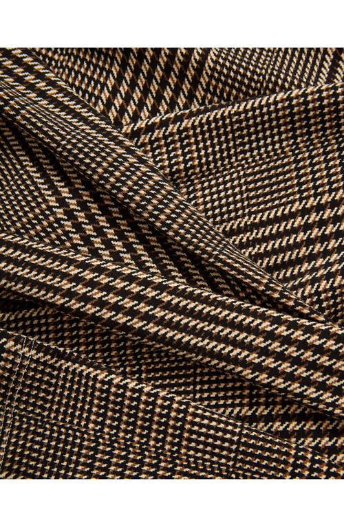 Veronica Beard Nate Plaid Mock Neck Long Sleeve Top In Brown