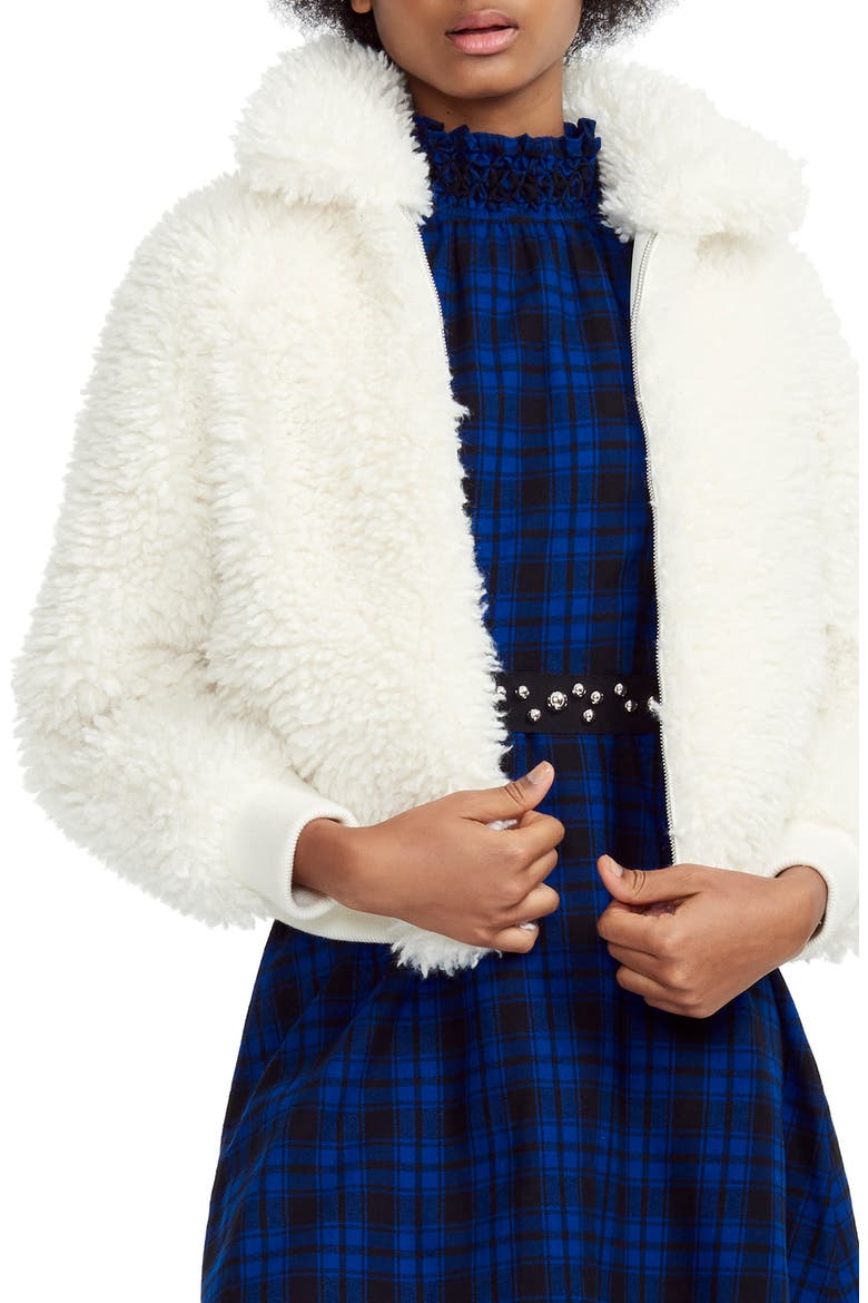 Faux Fur Jacket, Main, color, WHITE