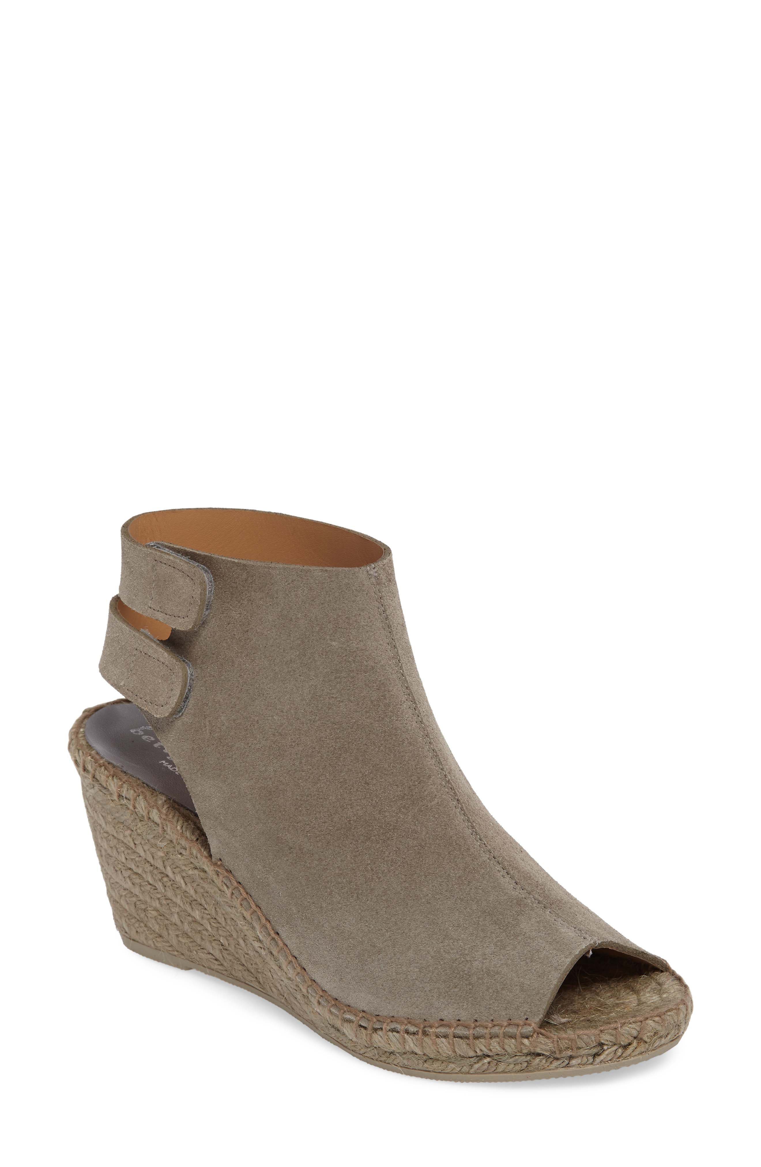 'Download' Suede Wedge Espadrille Sandal, Main, color, GREY