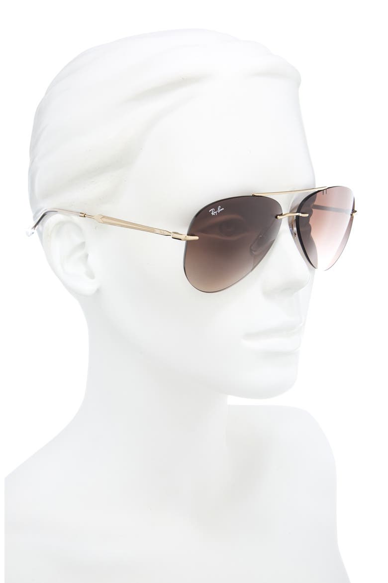 Gender Inclusive RB3791 62mm Gradient Oversize Aviator Sunglasses, Alternate, color, ARISTA / LIGHT BROWN