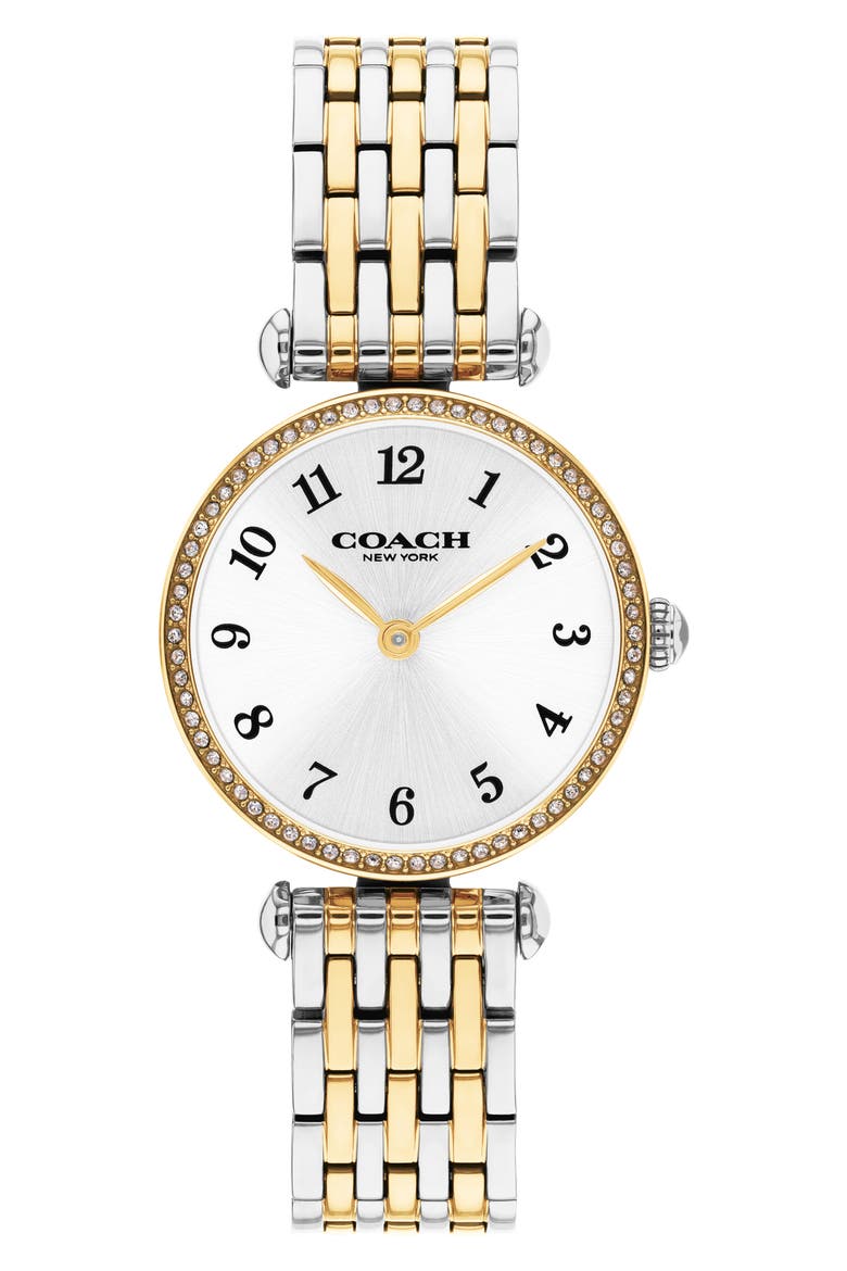 Cary Crystal Two Tone Bracelet Watch, Alternate, color, TWO TONE