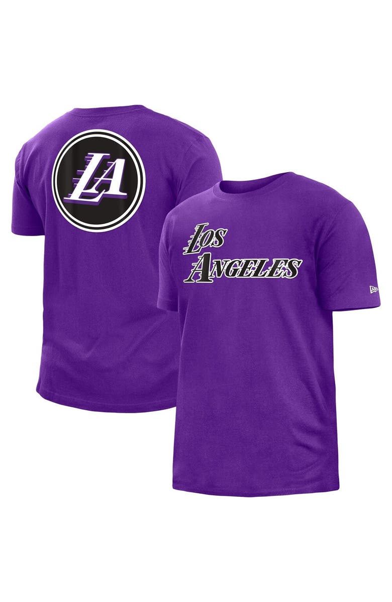 New Era Men's New Era Purple Los Angeles Lakers 2022/23 City Edition Brushed Jersey T-Shirt, Main, color, 