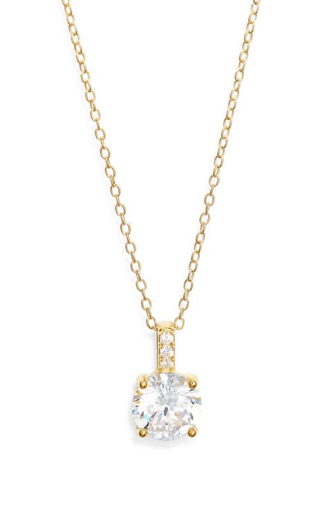 Round Cubic Zirconia Pendant Necklace
