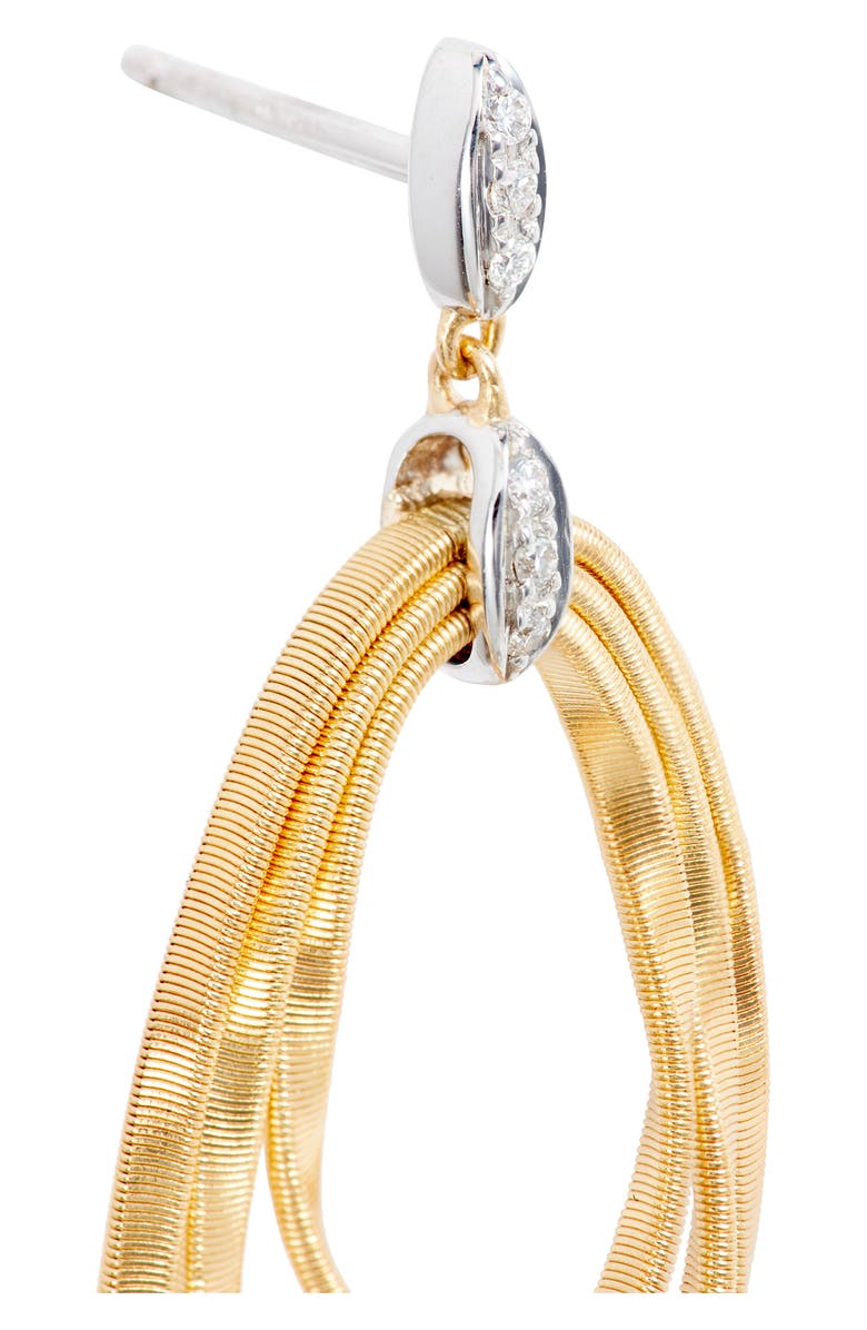 Marco Bicego Marrakech Onde 18K Yellow Gold & Diamond Concentric Earrings, Alternate, color, White Gold/ Yellow God