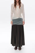 BIMBA Y LOLA Mixed-Fabric A-Line Midi Skirt