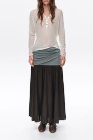 BIMBA Y LOLA Mixed-Fabric A-Line Midi Skirt