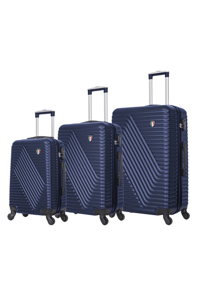 Travola Hardshell 3-Piece Spinner Luggage Set, Main, color, BLUE