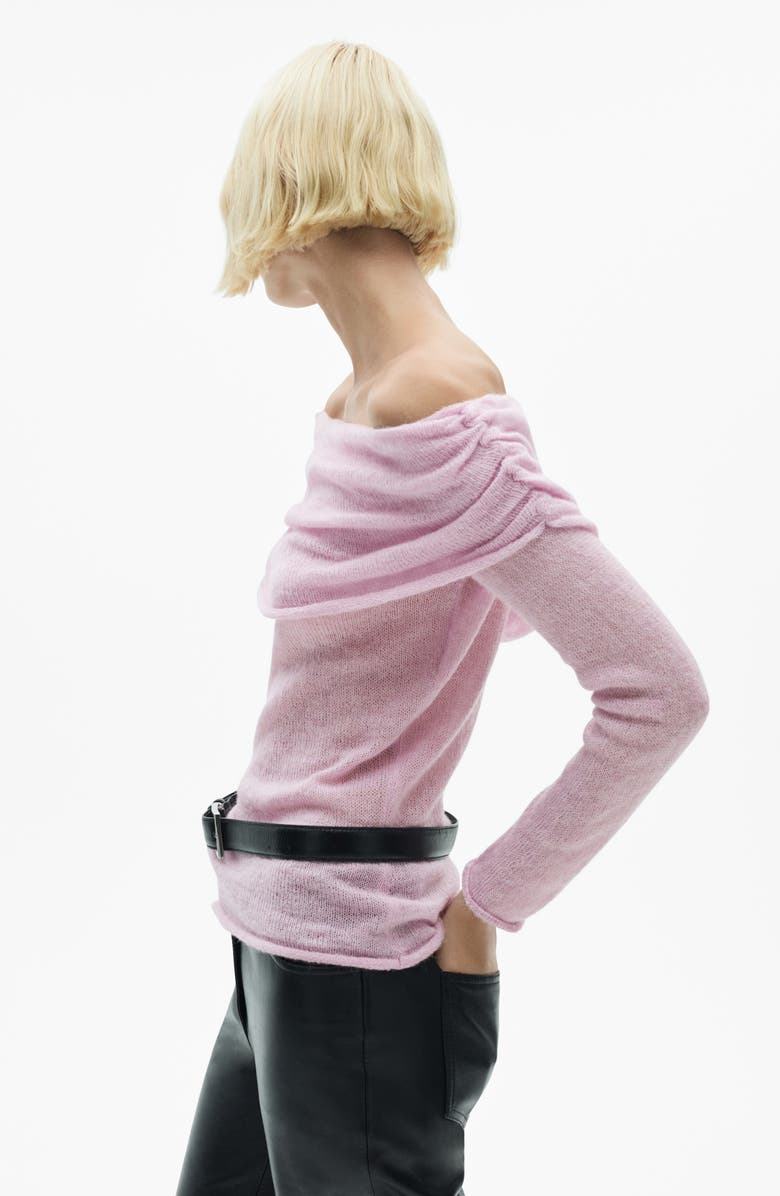 MANGO Ruched Off the Shoulder Sweater, Alternate, color, 