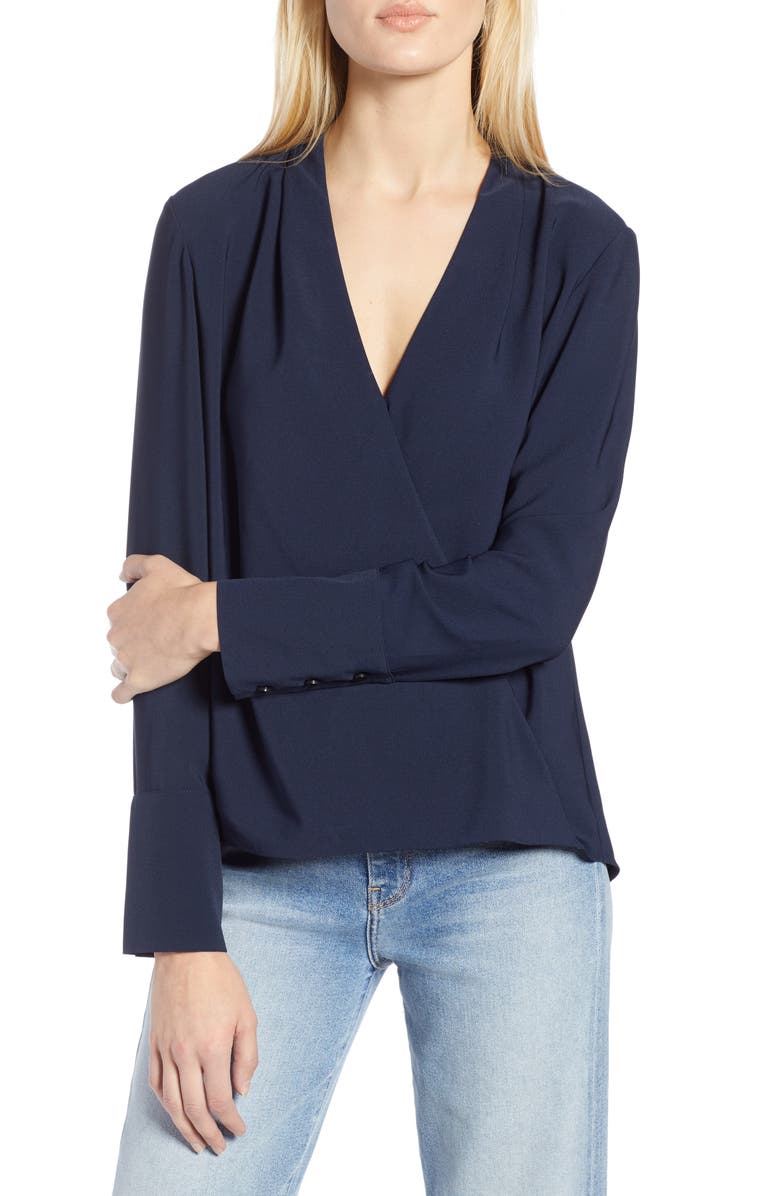 Halogen<sup>®</sup> x Atlantic-Pacific Wrap Blouse, Main, color,
