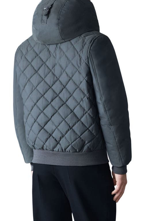 Mackage Iker-z Water Resistant Quilted Down Puffer Jacket With Removable Hood In Gray
